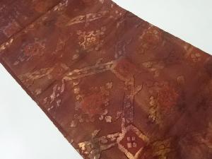 アンティーク　華紋模様織出し袋帯（材料）